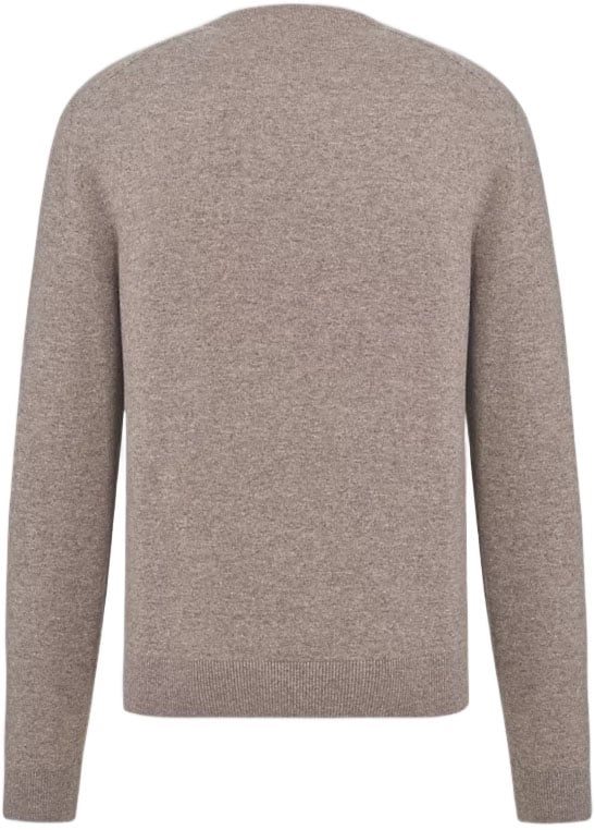 Dior Crew Neck Minimalist Knit Top Grijs