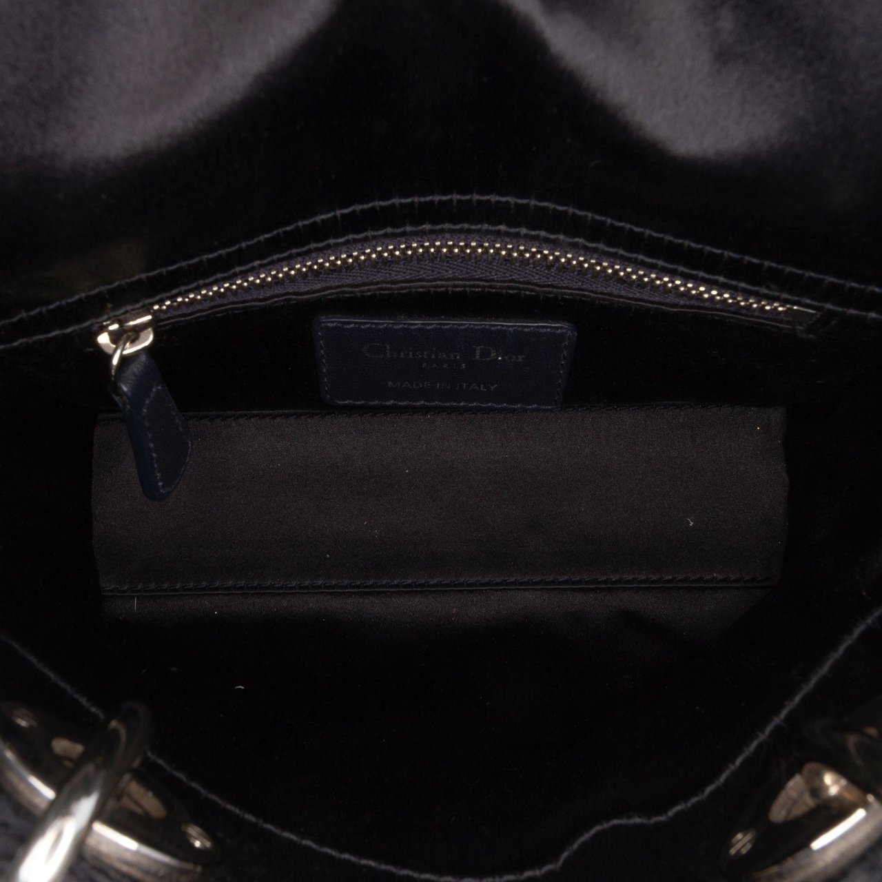 Dior Mini Satin Cannage Strass Crystal Embellished Lady Dior Zwart