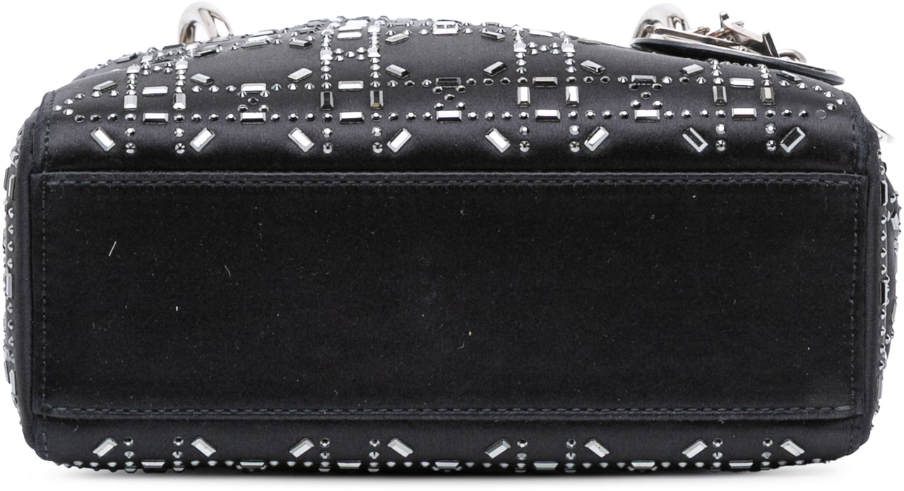Dior Mini Satin Cannage Strass Crystal Embellished Lady Dior Zwart