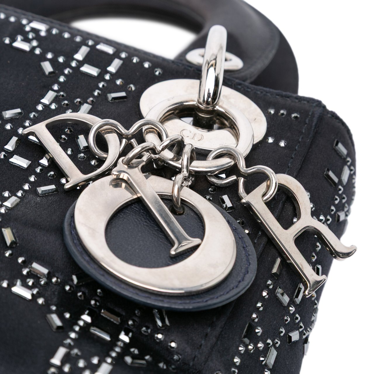 Dior Mini Satin Cannage Strass Crystal Embellished Lady Dior Zwart