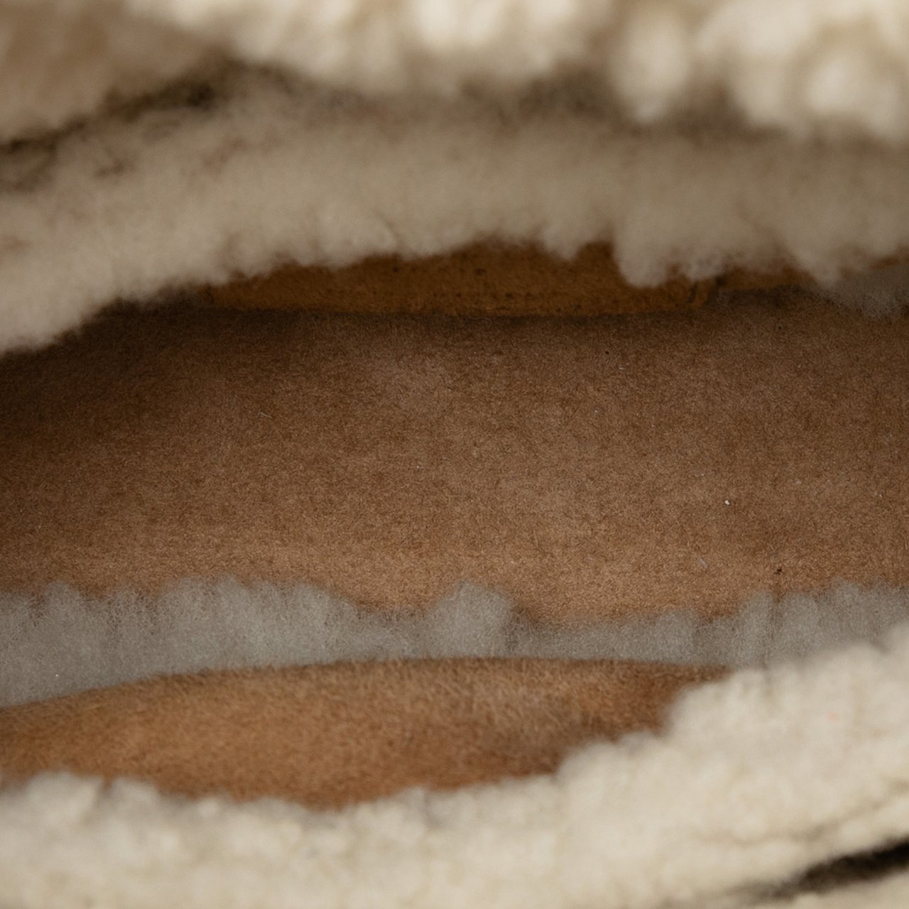 Dior Mini Suede Cannage with Shearling Trim Lady Dior Bruin