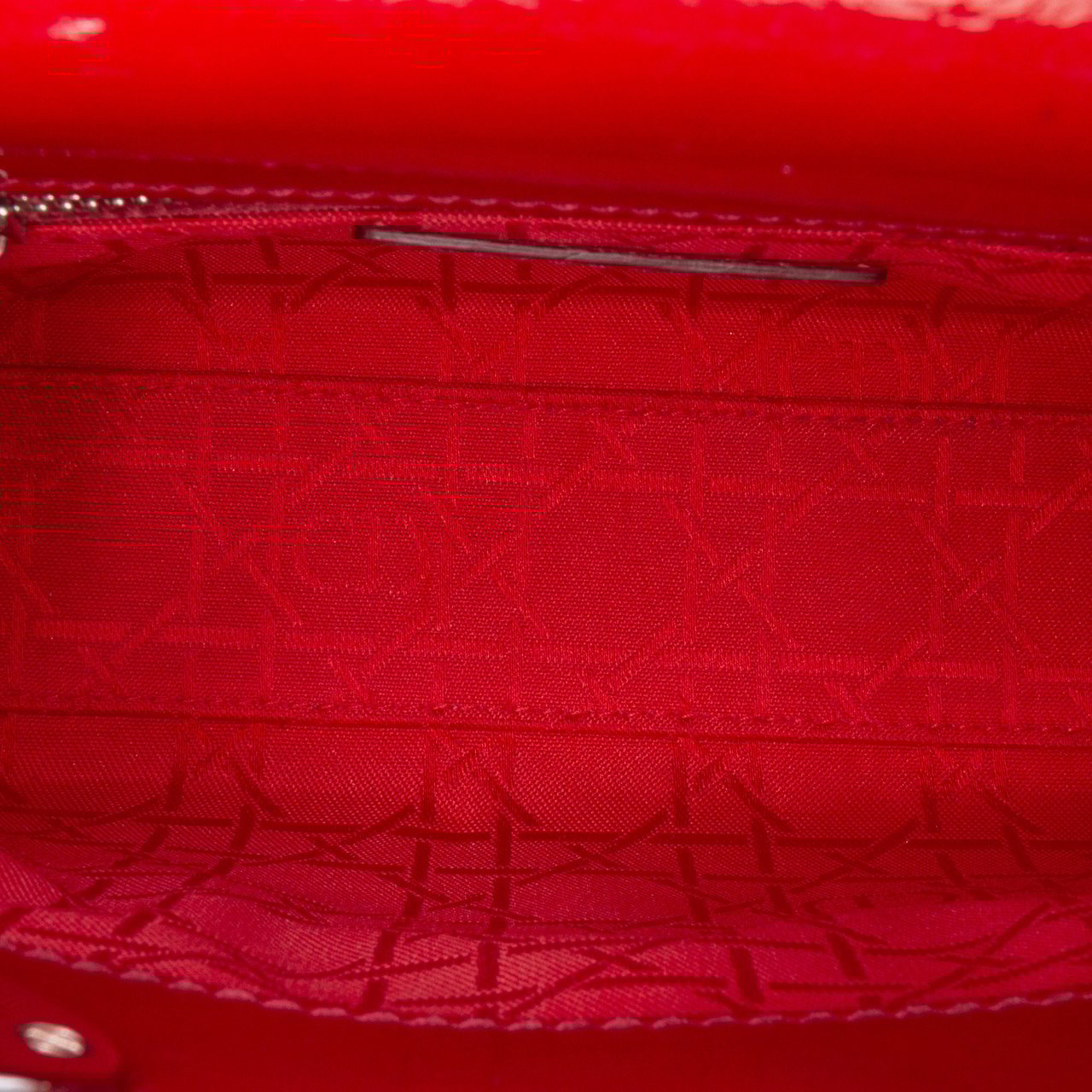Dior Mini Patent Cannage Lady Dior Rood