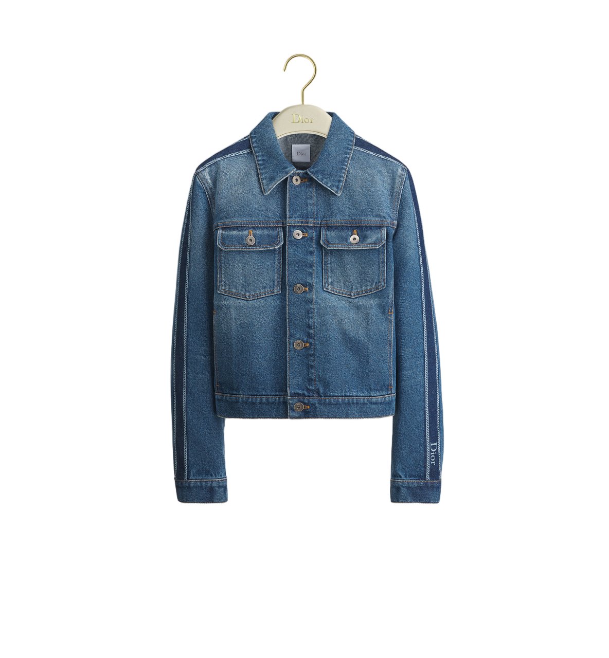 Dior Medium Blue Wash Denim Jacket Blauw
