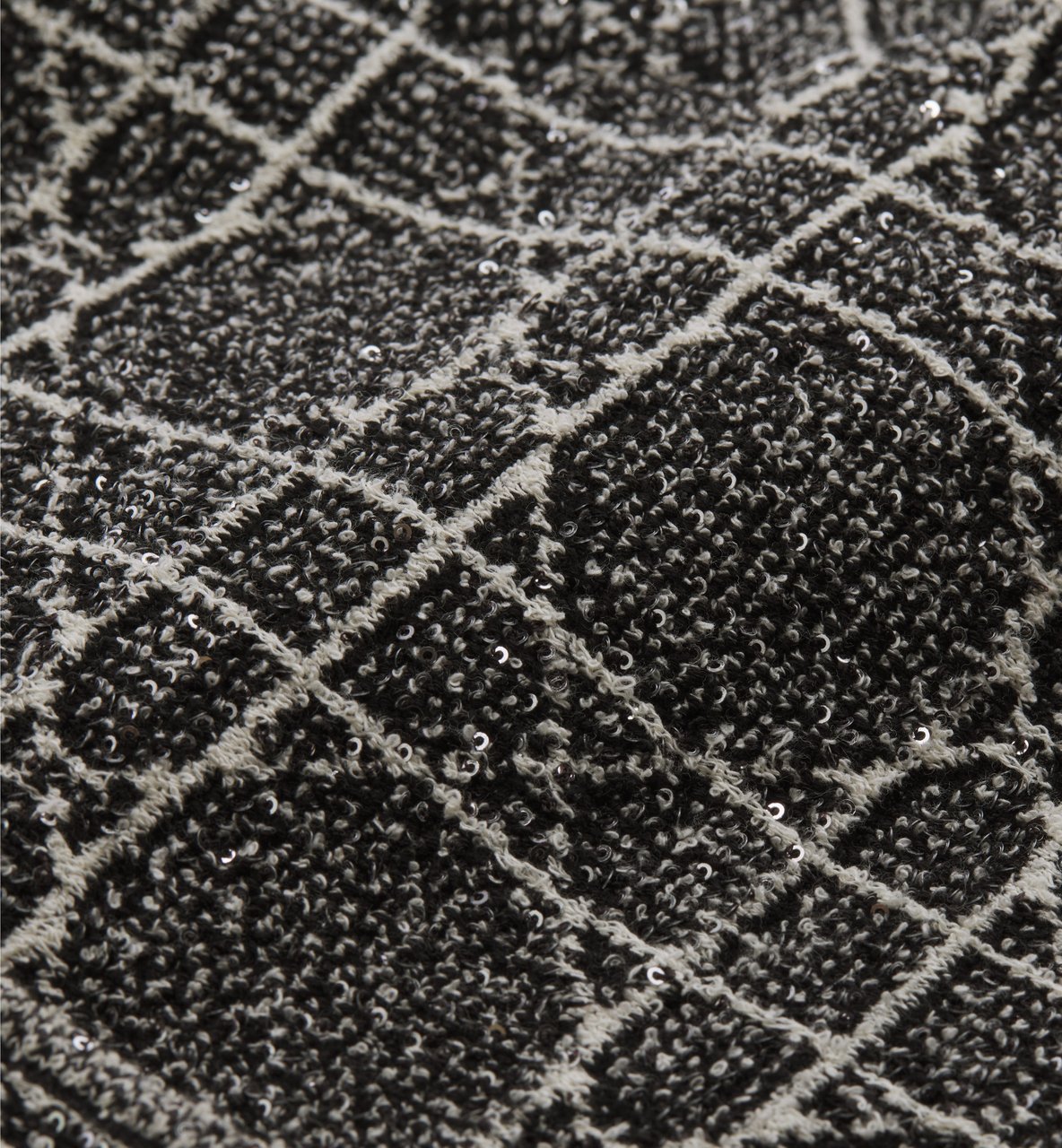 Dior Black/White Textured Grid Knitwear Jacket Zwart