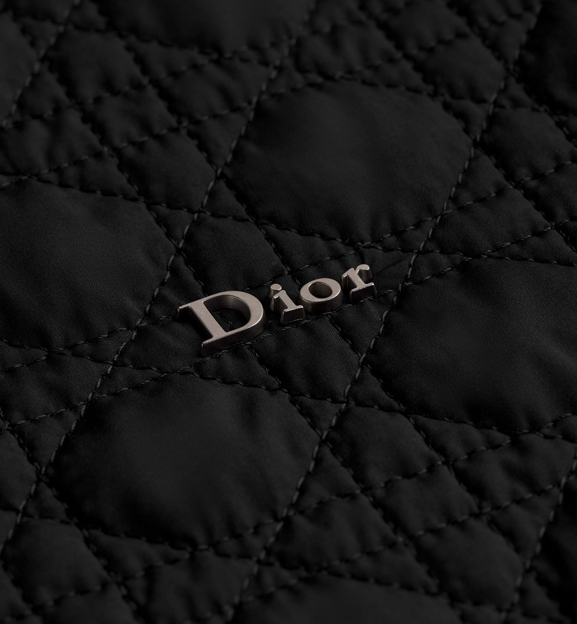 Dior Black Quilted Short Hooded Coat Wit