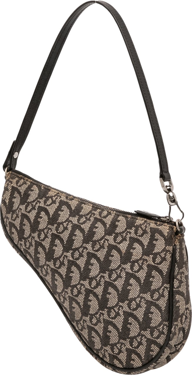 Dior Mini Diorissimo Canvas Saddle Pochette Zwart