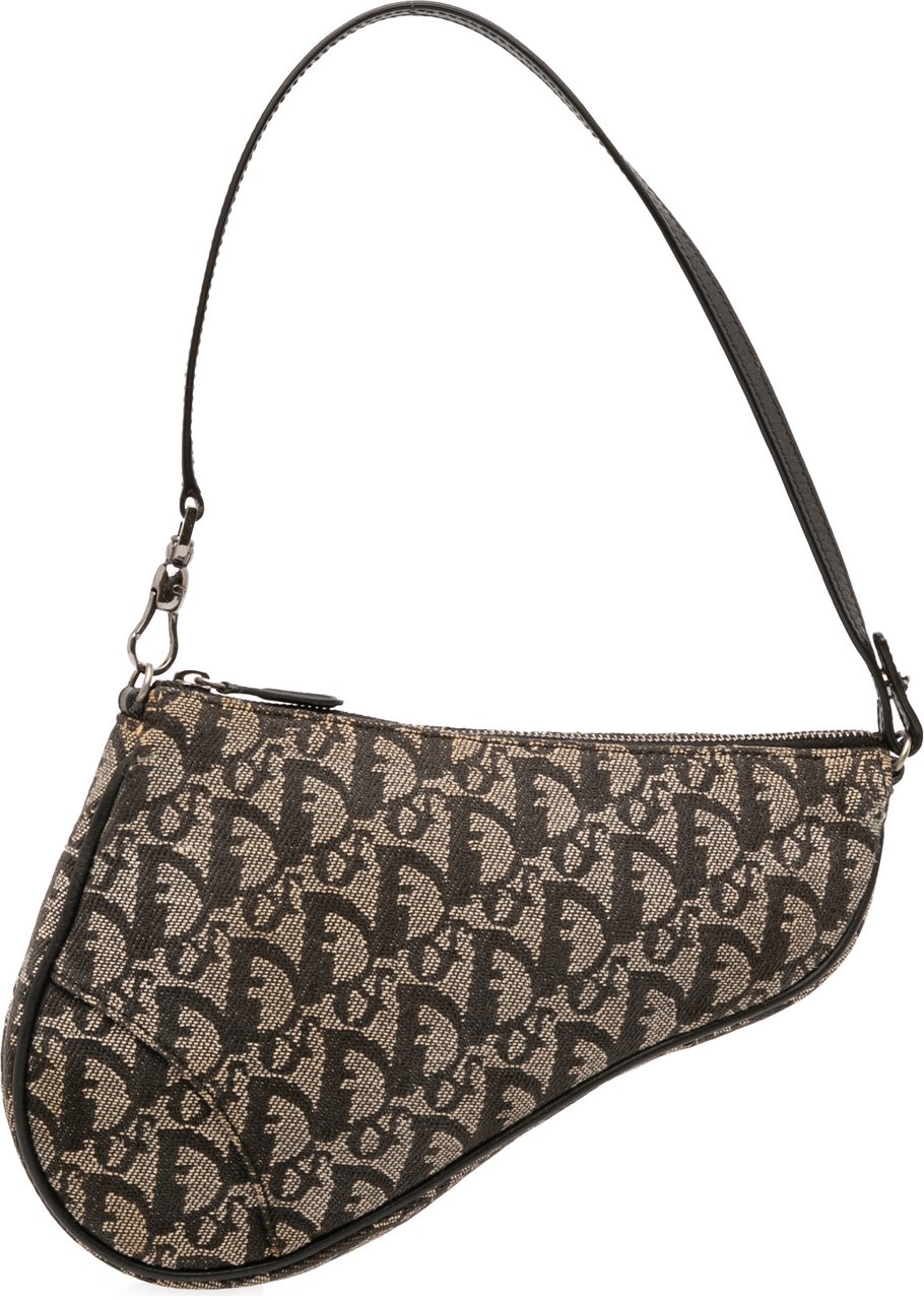 Dior Mini Diorissimo Canvas Saddle Pochette Zwart