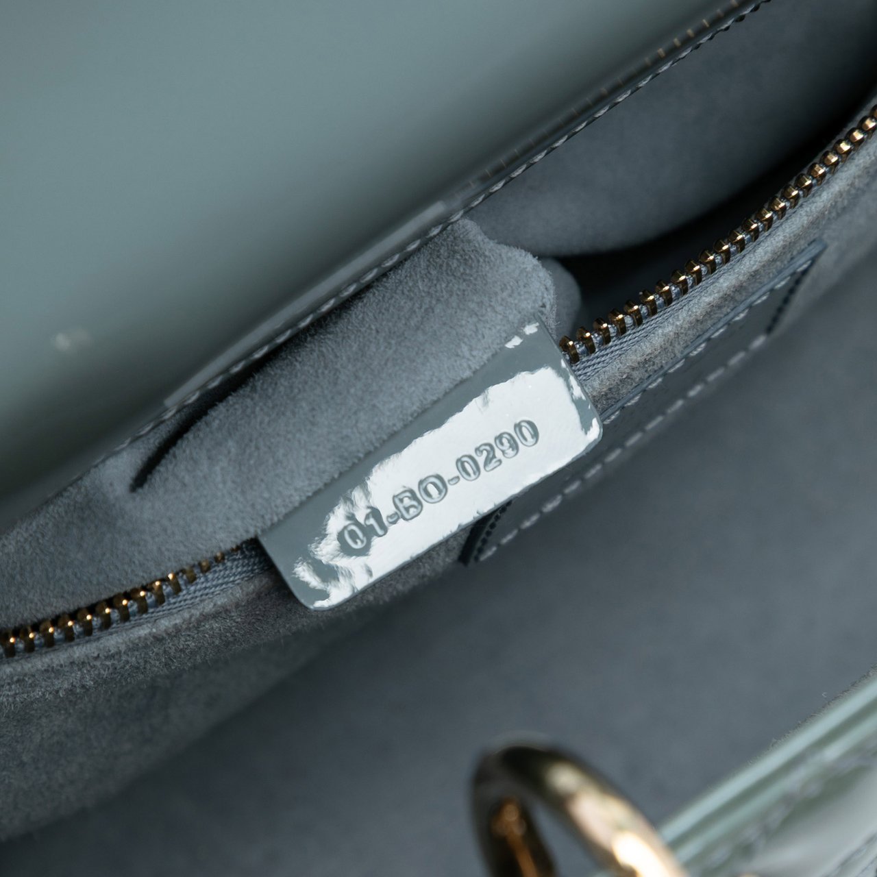 Dior Medium Patent Cannage Lady Dior Blauw