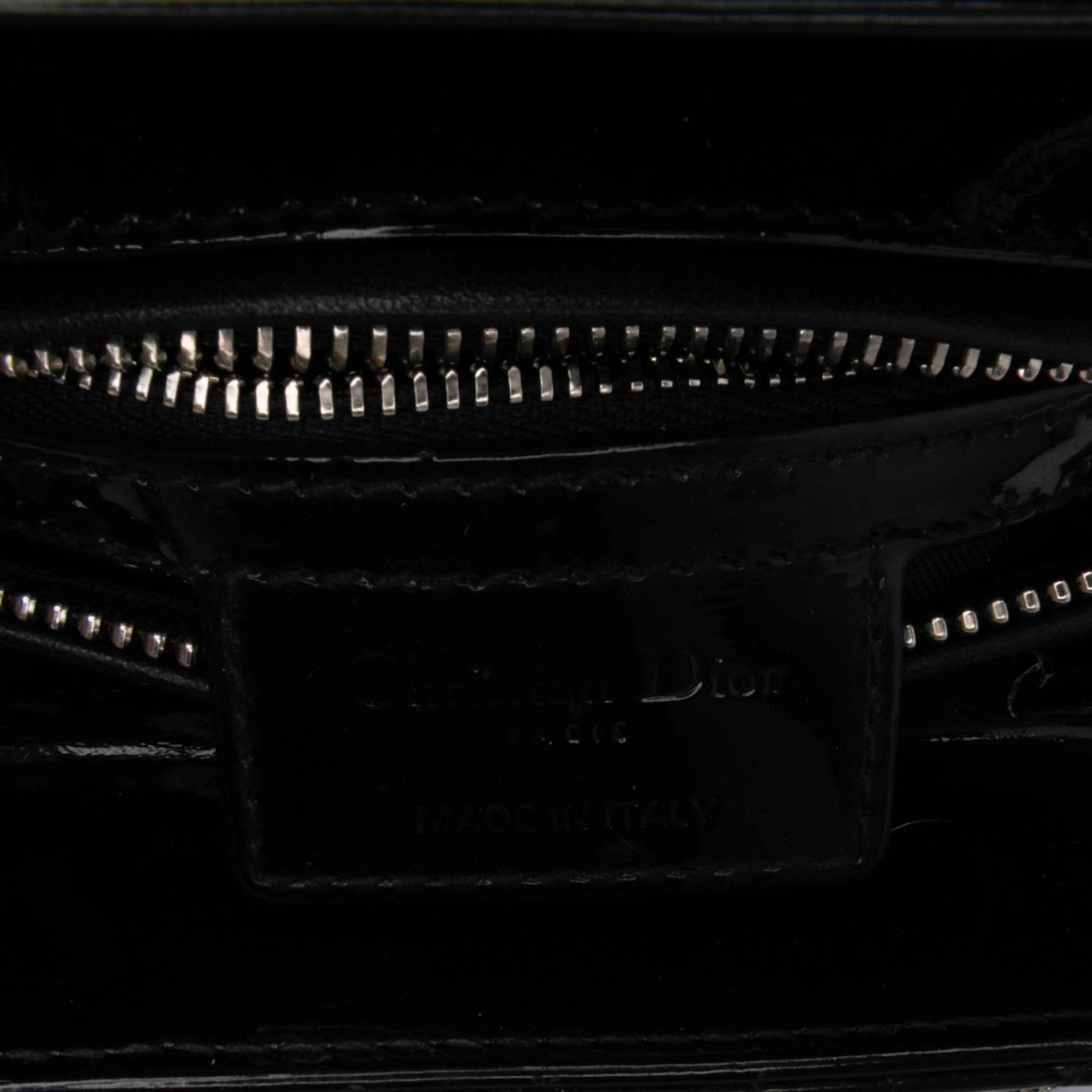 Dior Medium Patent Cannage Lady Dior Zwart
