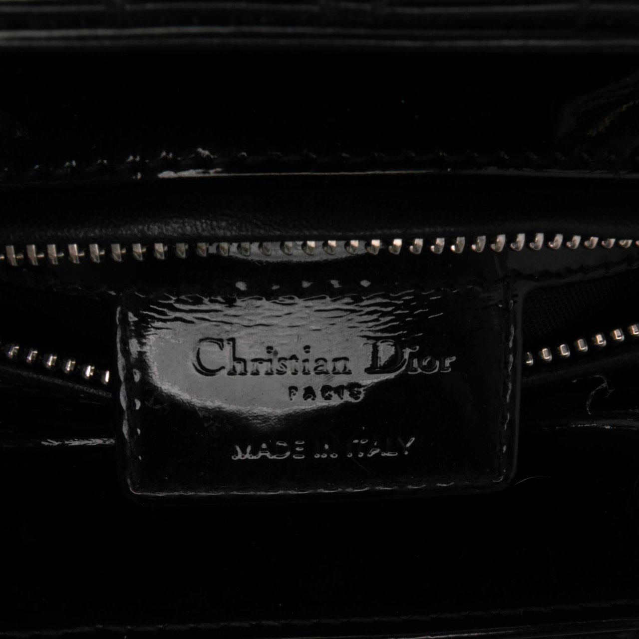 Dior Medium Patent Cannage Lady Dior Zwart