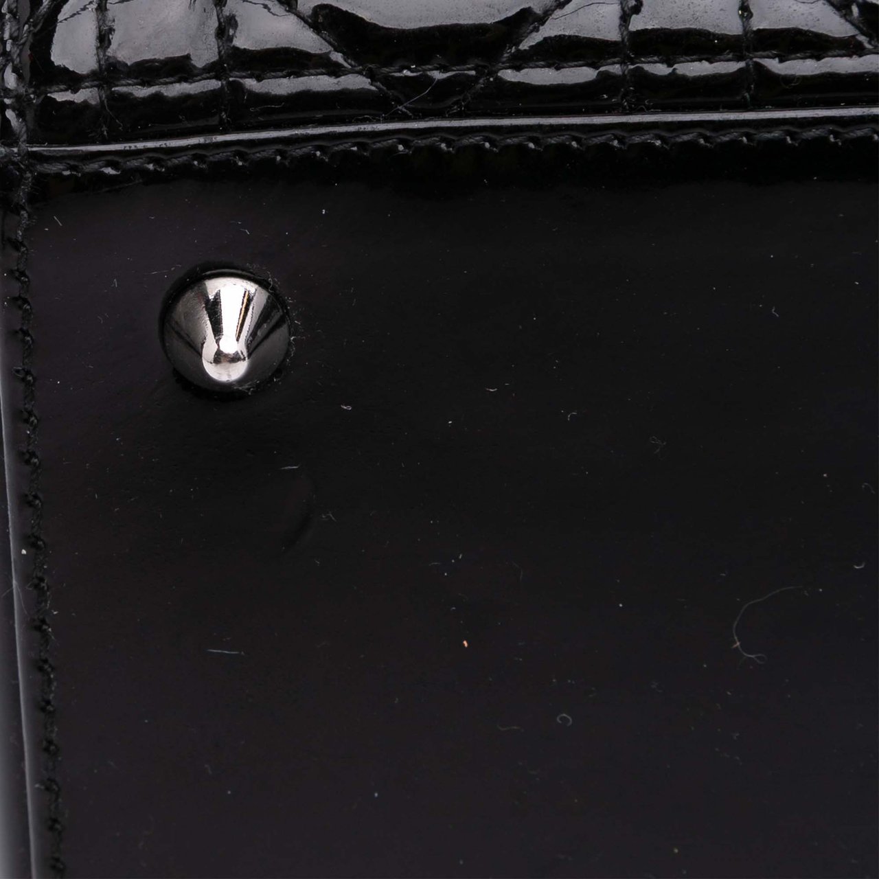 Dior Medium Patent Cannage Lady Dior Zwart