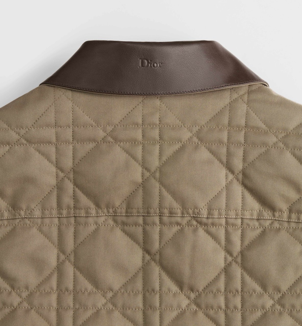 Dior Cotton Quilted Diamond Stitch Woven Shirt Bruin