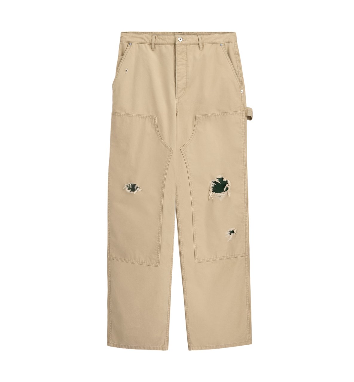 Dior Relaxed Fit Straight Leg Jeans With Distressed Details Neutraal