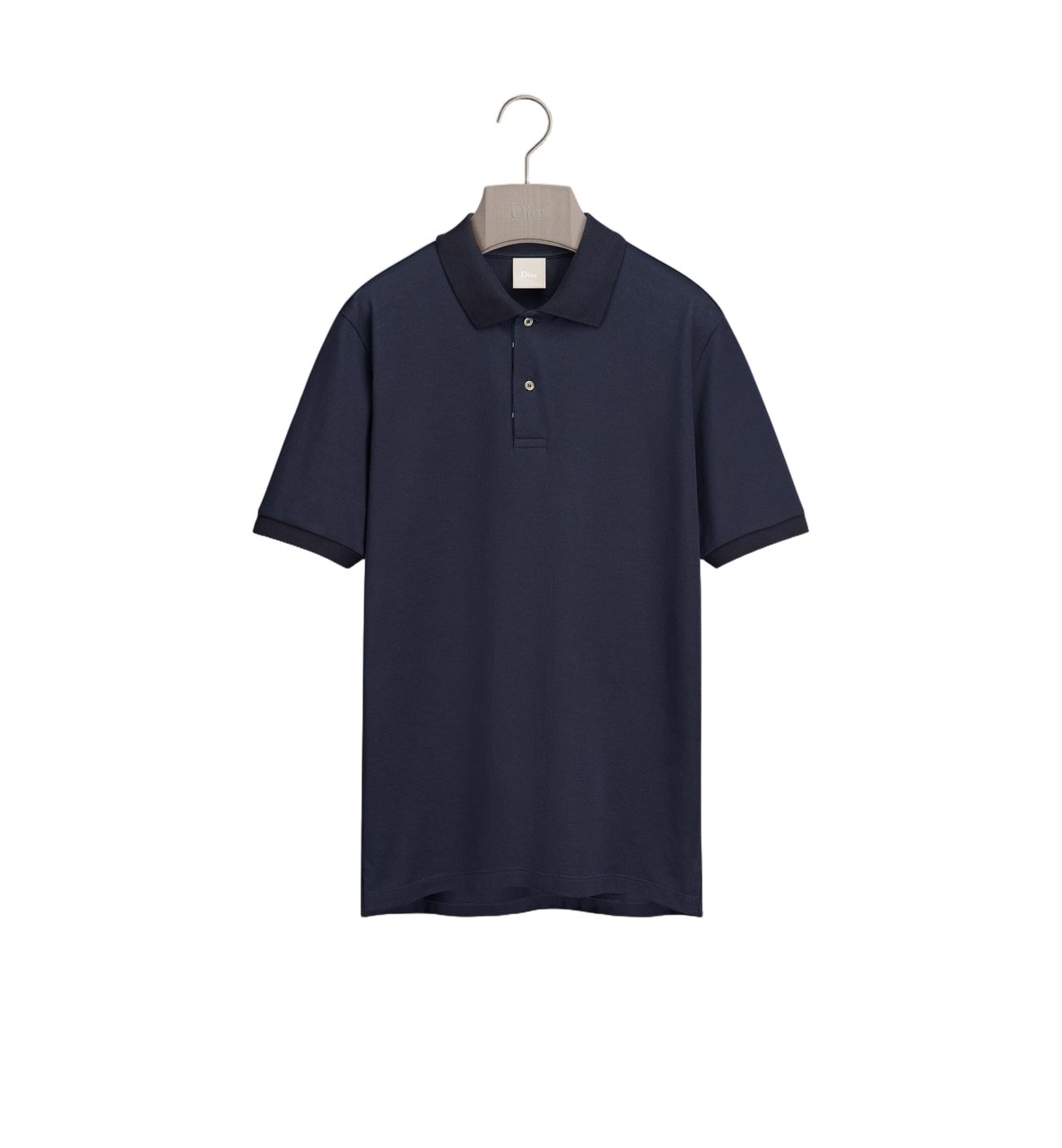 Dior Short-Sleeve Polo Shirt with Traditional Collar and Textured Fabric Zwart