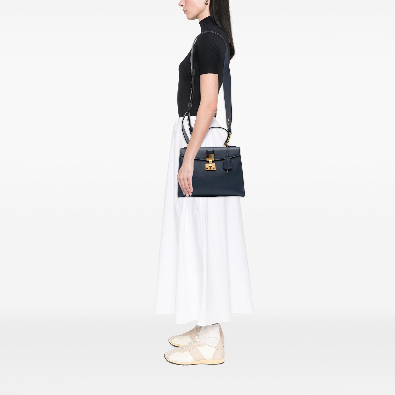 Dior Leather DiorAddict Top Handle Bag Blauw