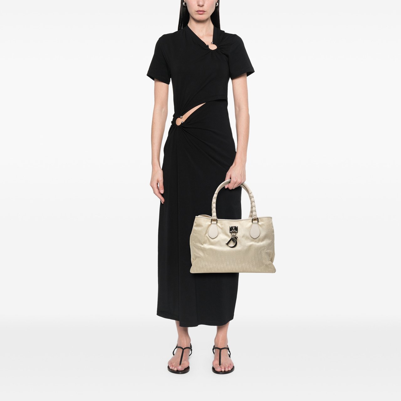 Dior Diorissimo Trotter Canvas Lovely Charm Tote Bruin