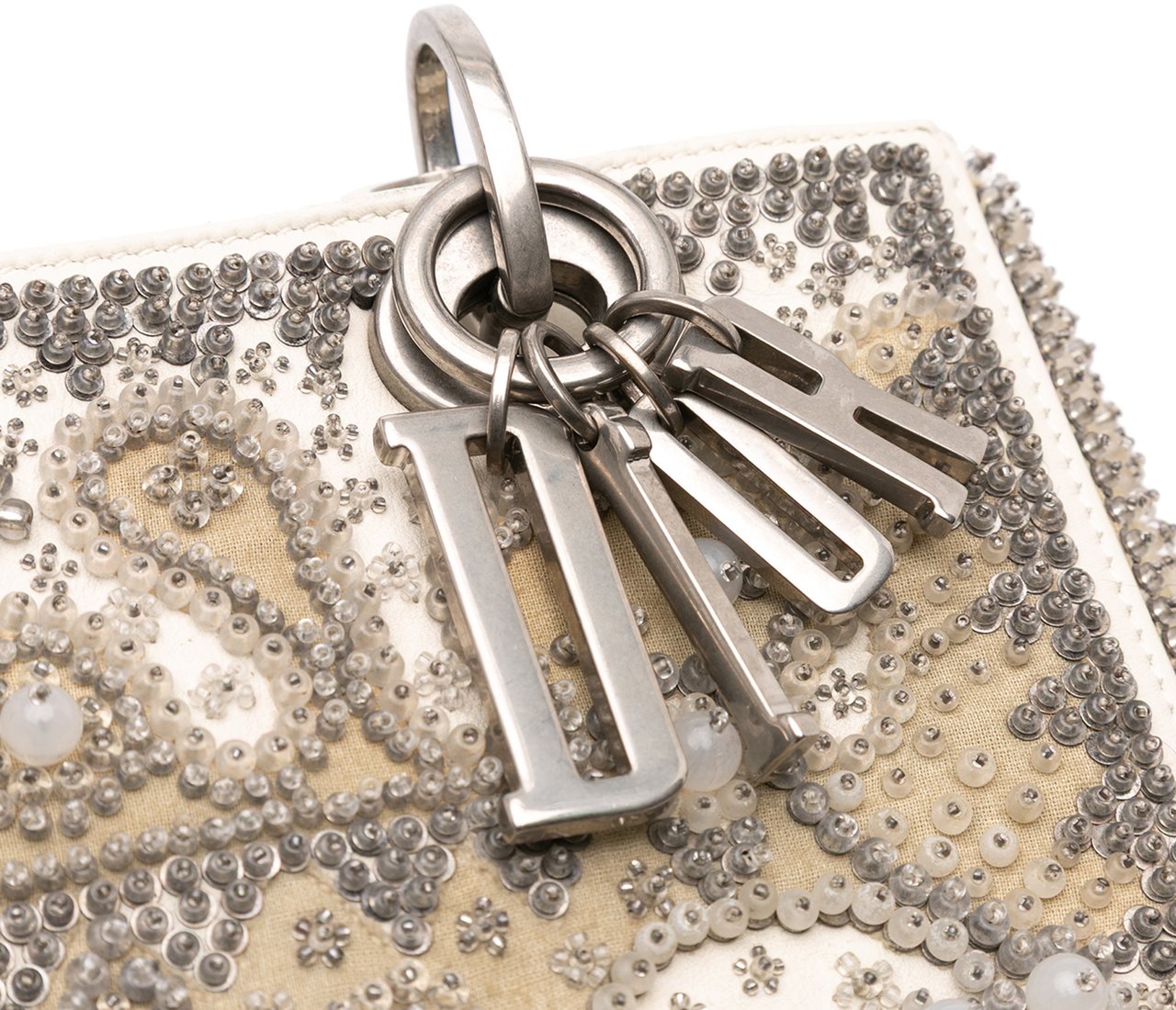 Dior Medium Lambskin Embroidered and Beaded Lady D Lite Bruin