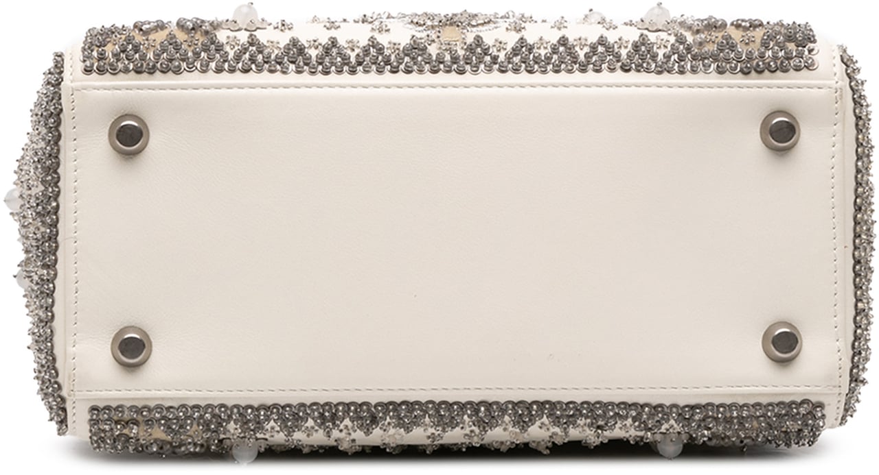 Dior Medium Lambskin Embroidered and Beaded Lady D Lite Bruin