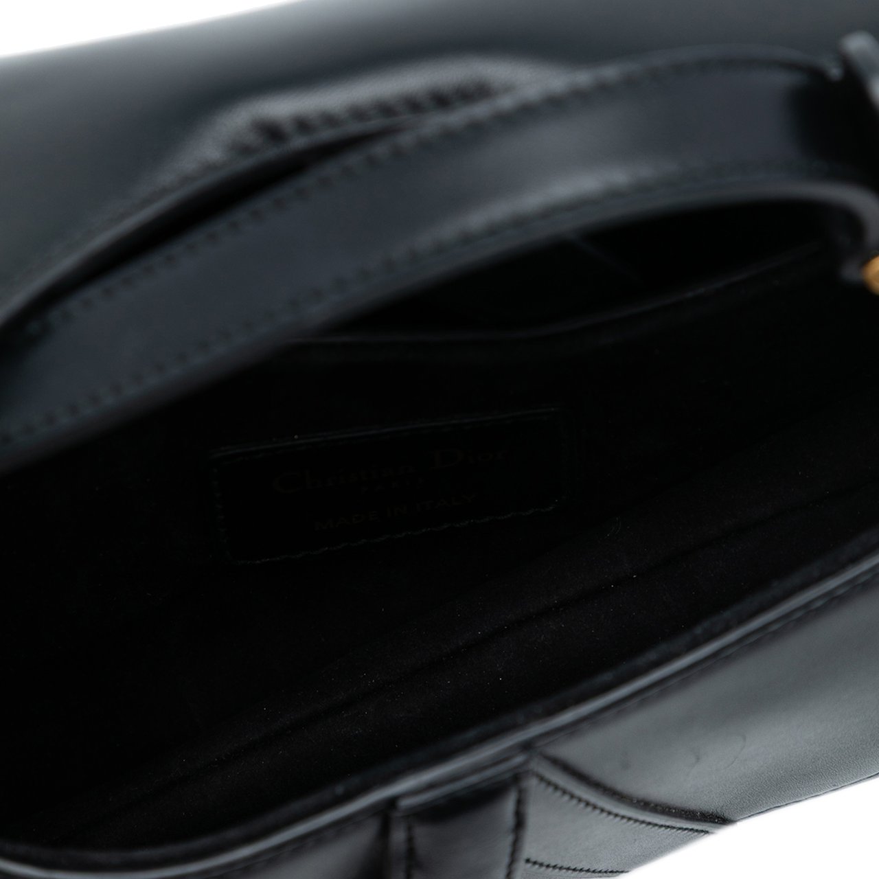 Dior Mini Smooth Calfskin Saddle Bag Zwart