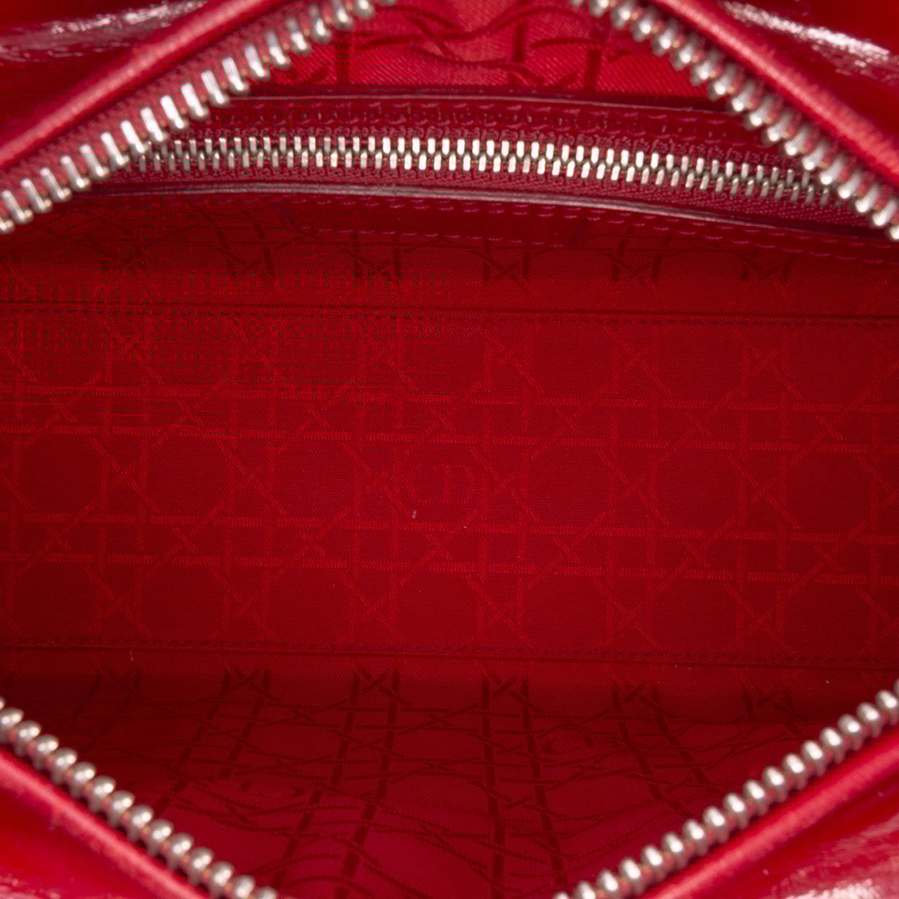Dior Medium Patent Cannage Lady Dior Rood