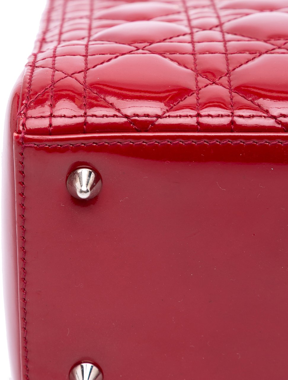 Dior Medium Patent Cannage Lady Dior Rood