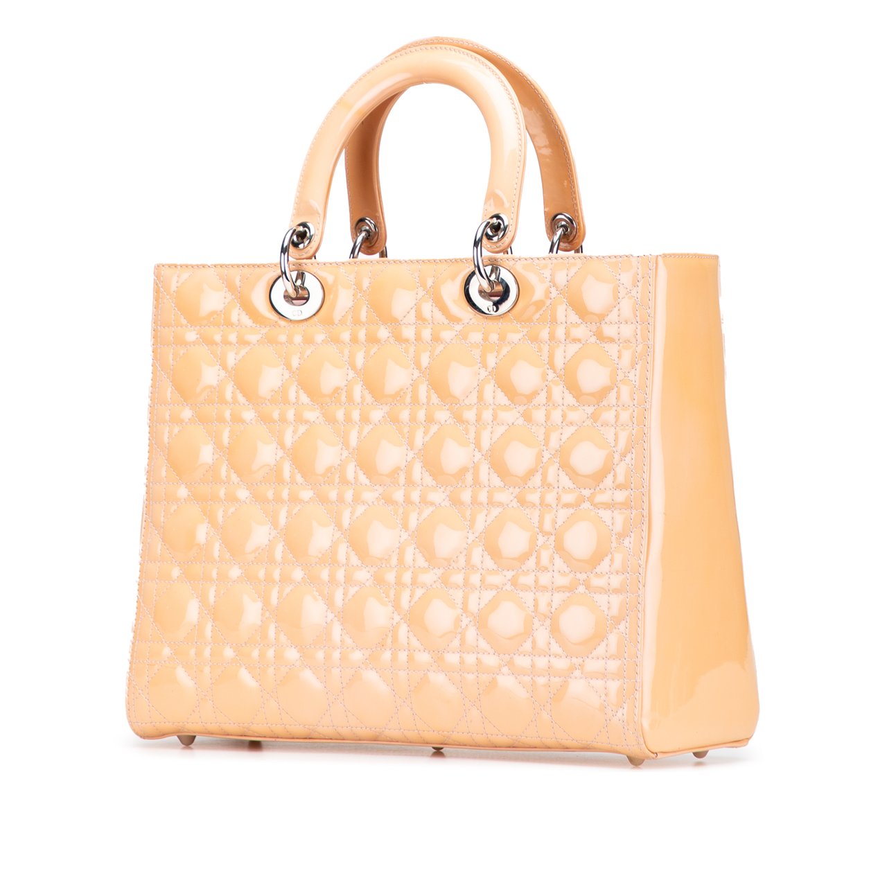 Dior Large Patent Cannage Lady Dior Bruin