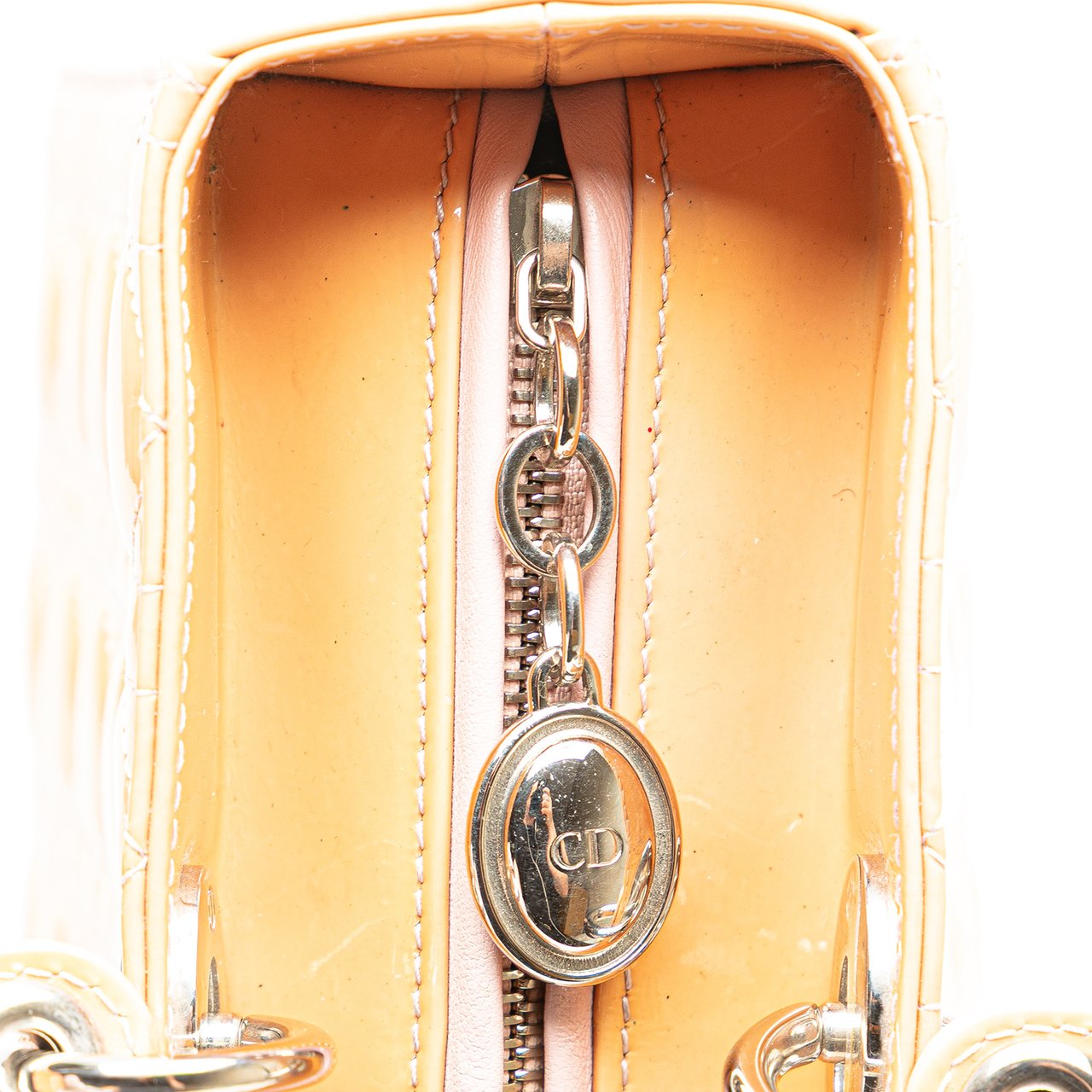 Dior Large Patent Cannage Lady Dior Bruin