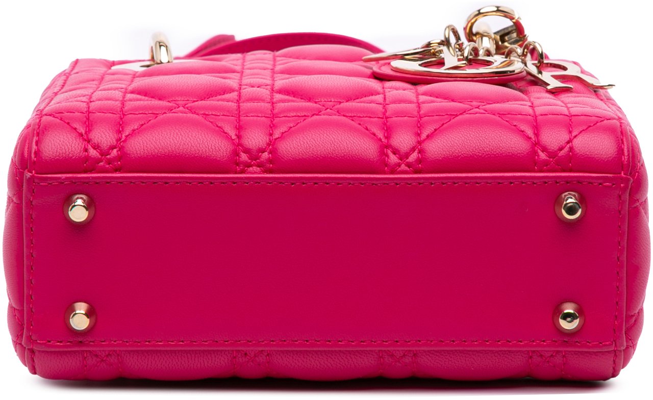 Dior Mini Lambskin Cannage Lady Dior Roze