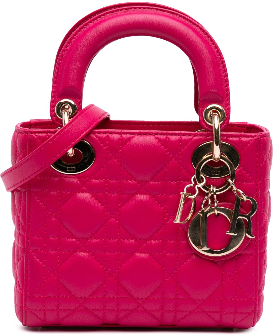Dior Mini Lambskin Cannage Lady Dior Roze