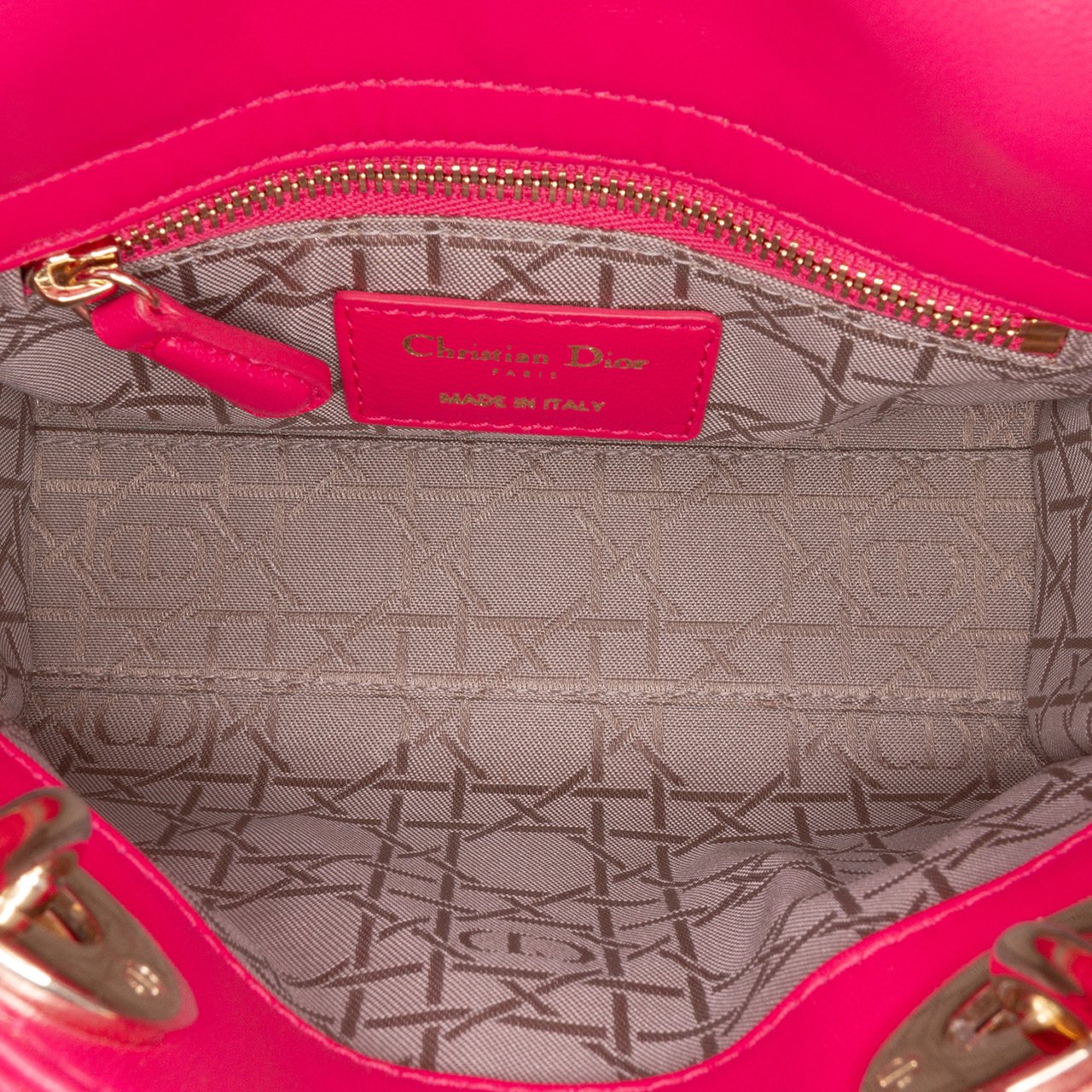 Dior Mini Lambskin Cannage Lady Dior Roze