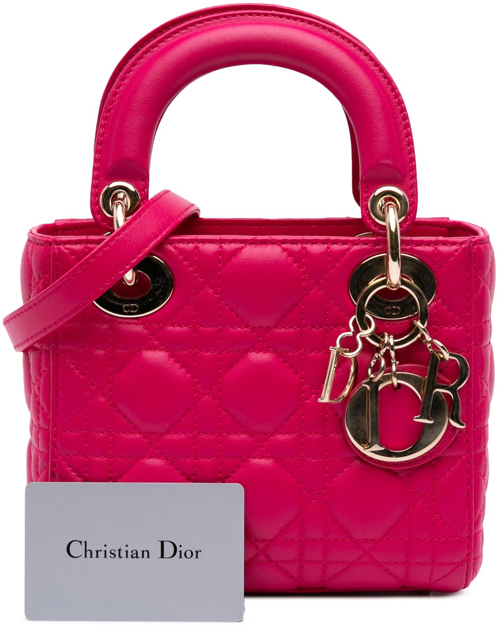 Dior Mini Lambskin Cannage Lady Dior Roze