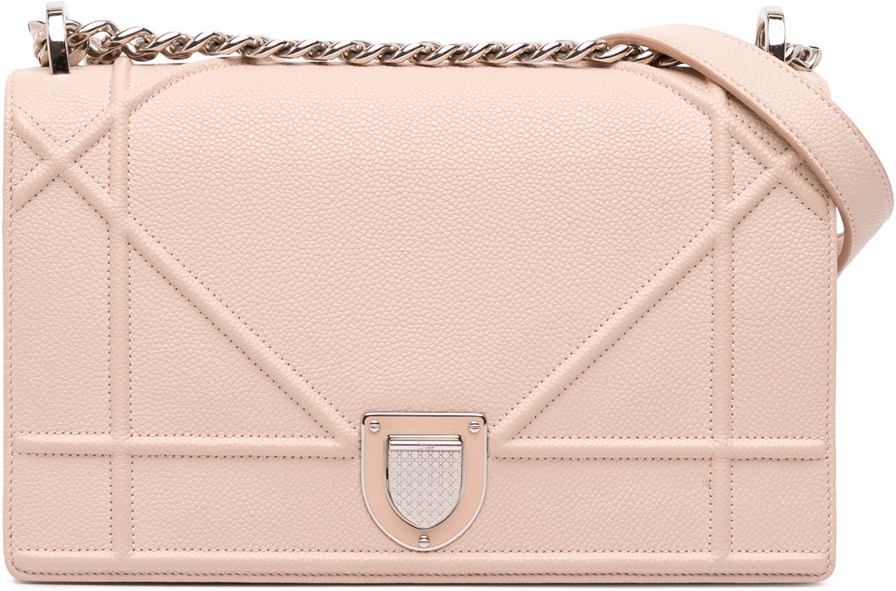 Dior Medium Grained Calfskin Diorama Flap Roze