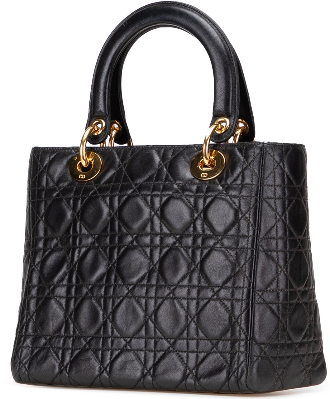 Dior Medium Lambskin Cannage Lady Dior Zwart