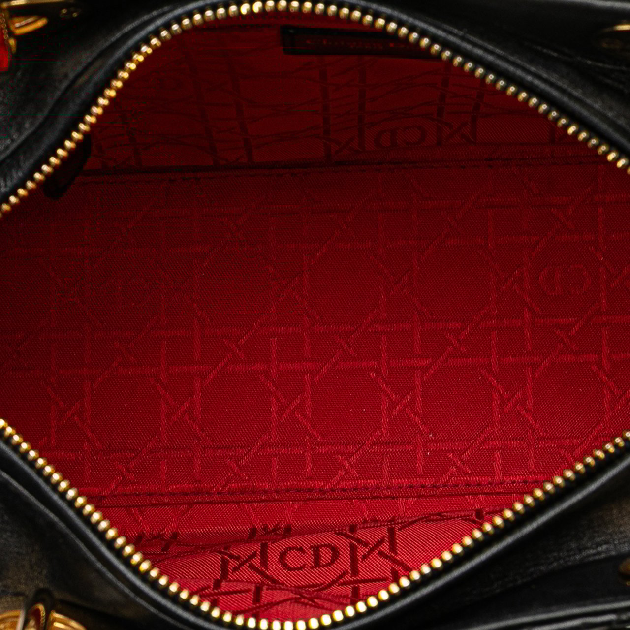 Dior Medium Lambskin Cannage Lady Dior Zwart