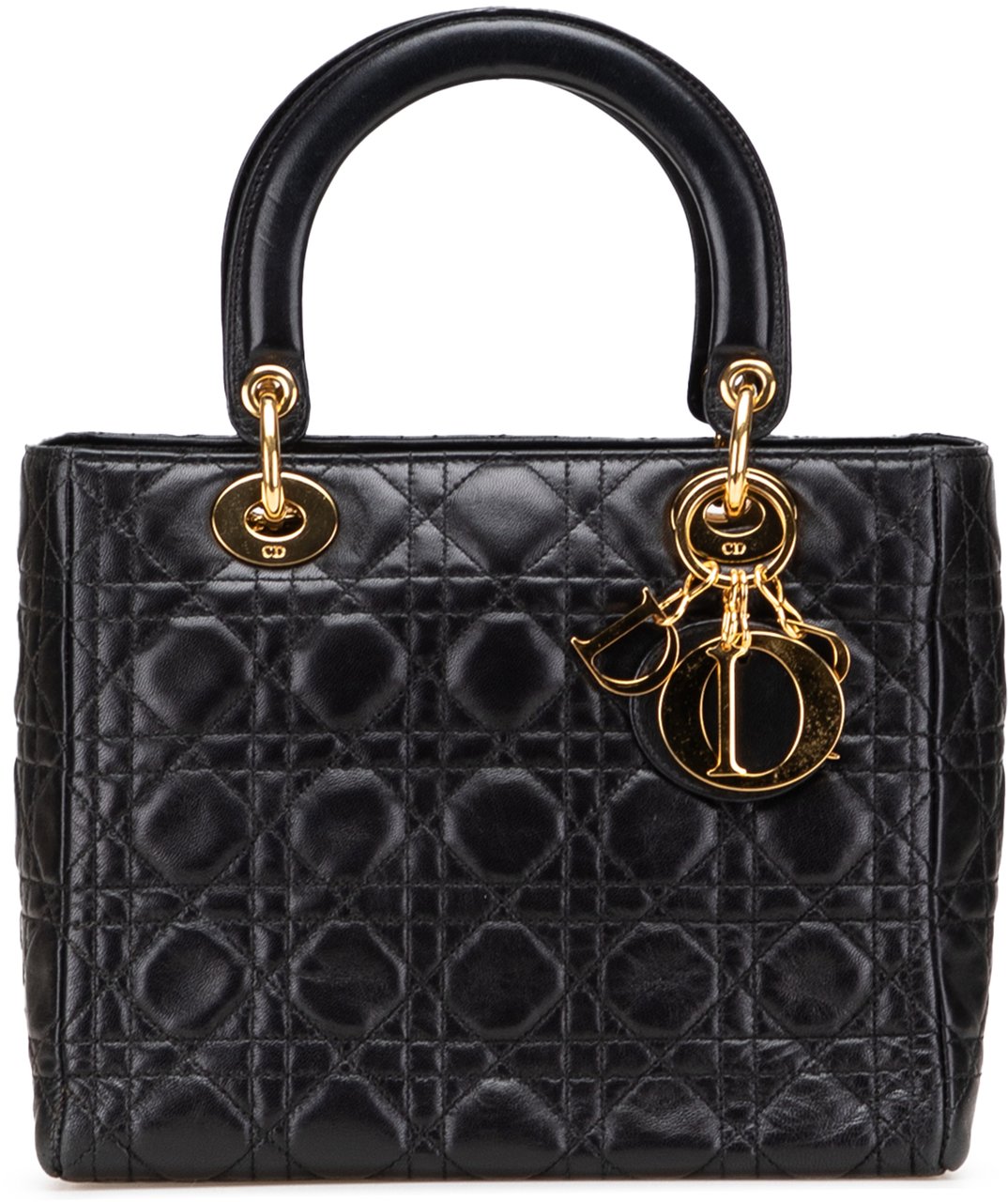 Dior Medium Lambskin Cannage Lady Dior Zwart