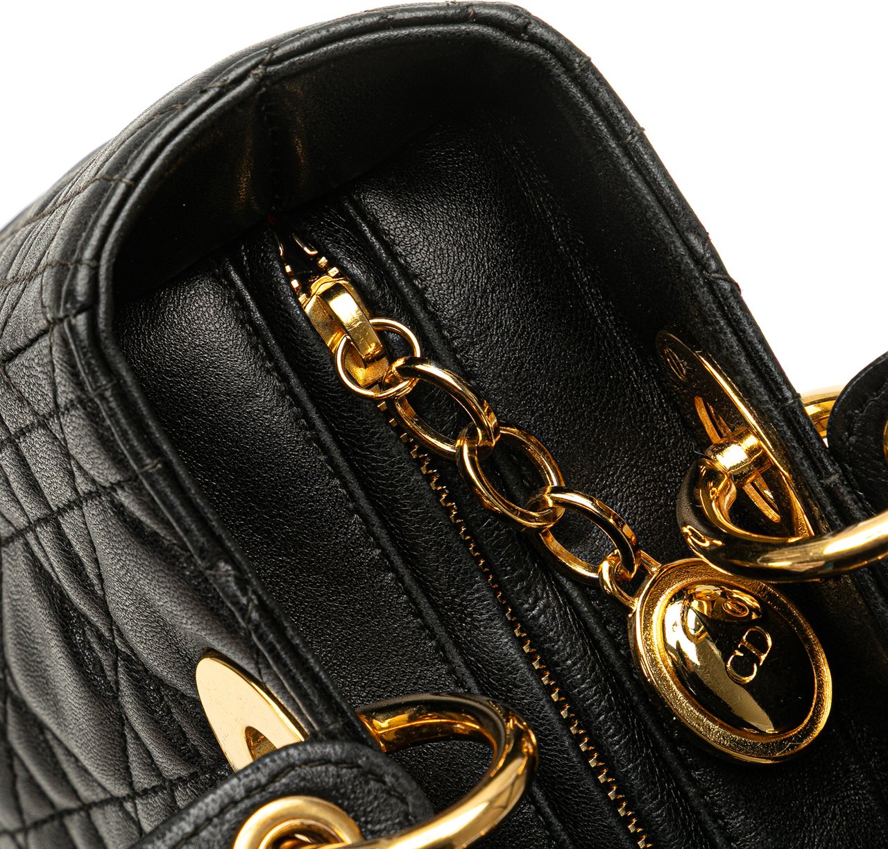 Dior Medium Lambskin Cannage Lady Dior Zwart