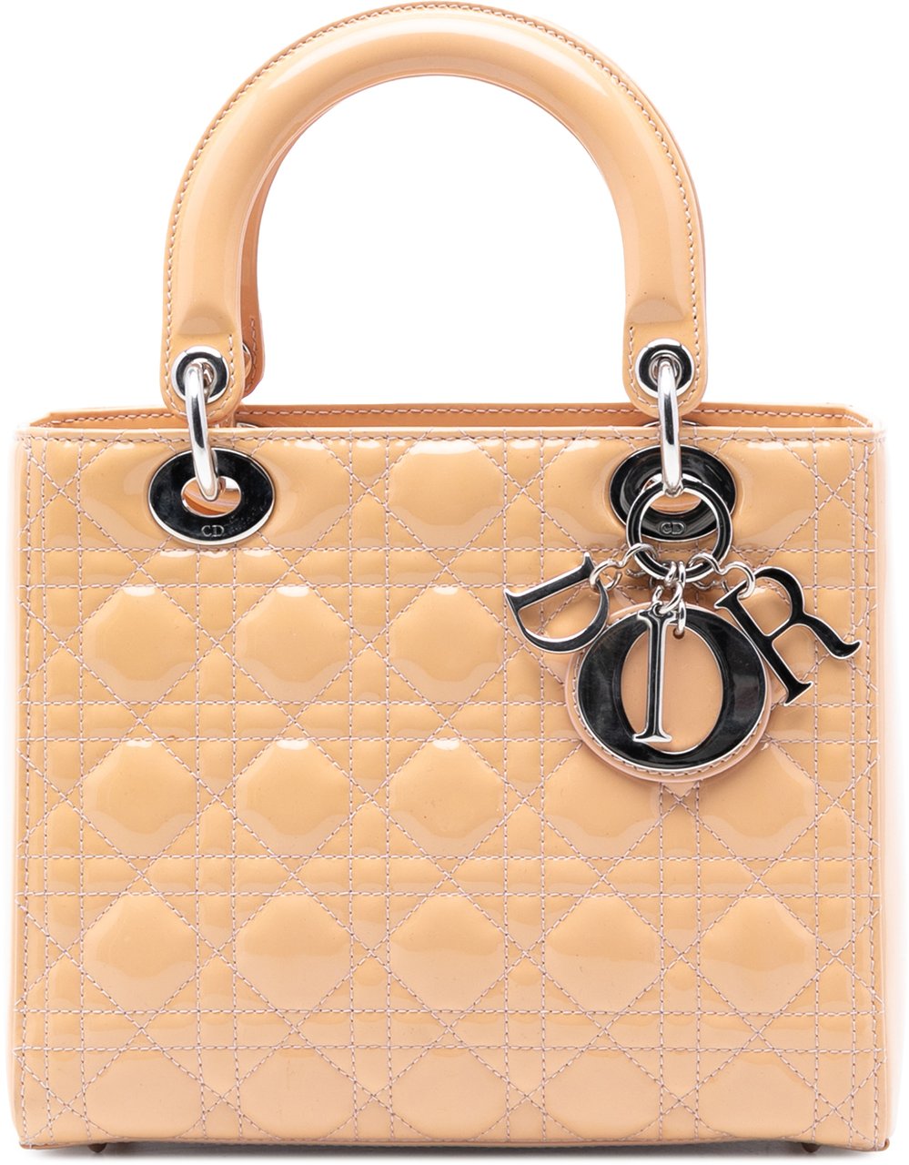 Dior Medium Patent Cannage Lady Dior Bruin