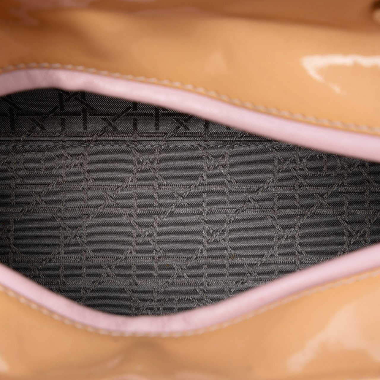 Dior Medium Patent Cannage Lady Dior Bruin