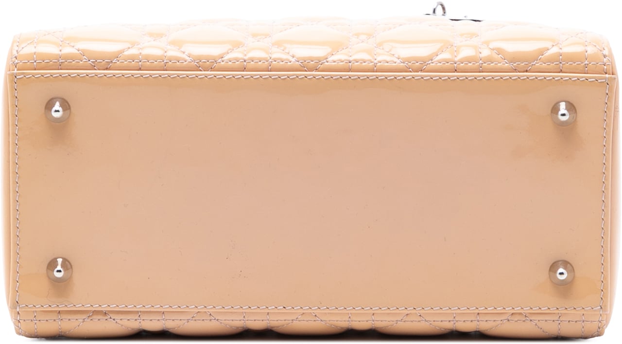 Dior Medium Patent Cannage Lady Dior Bruin