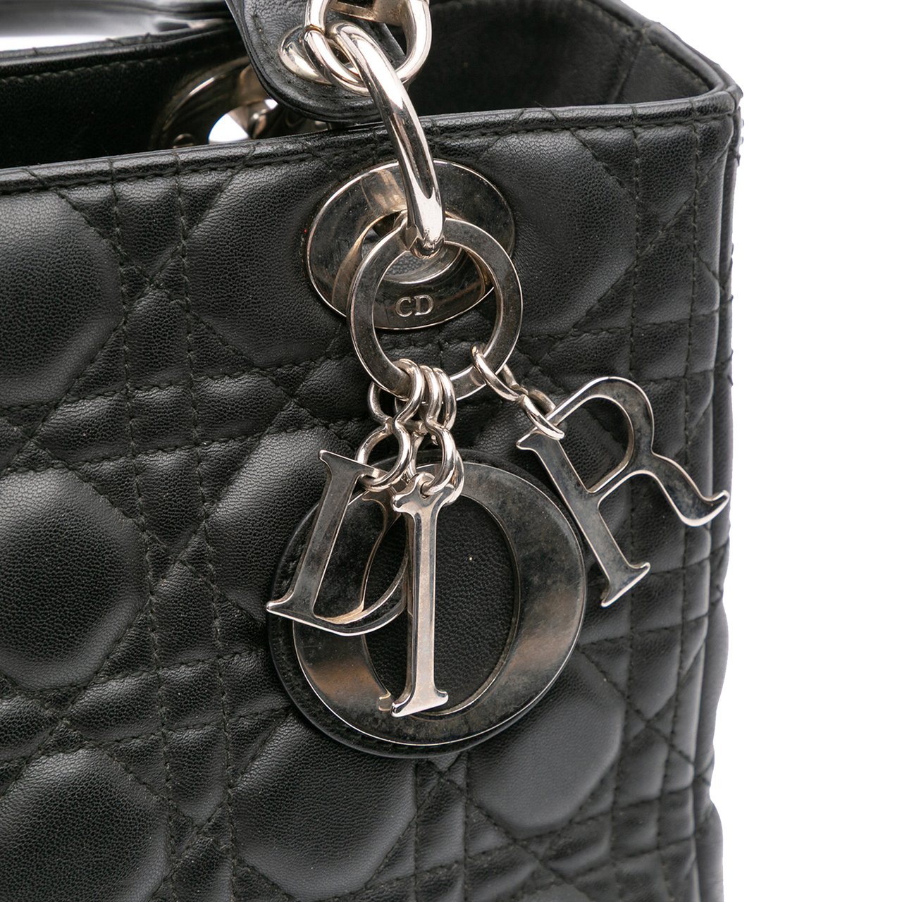 Dior Medium Lambskin Cannage Lady Dior Zwart