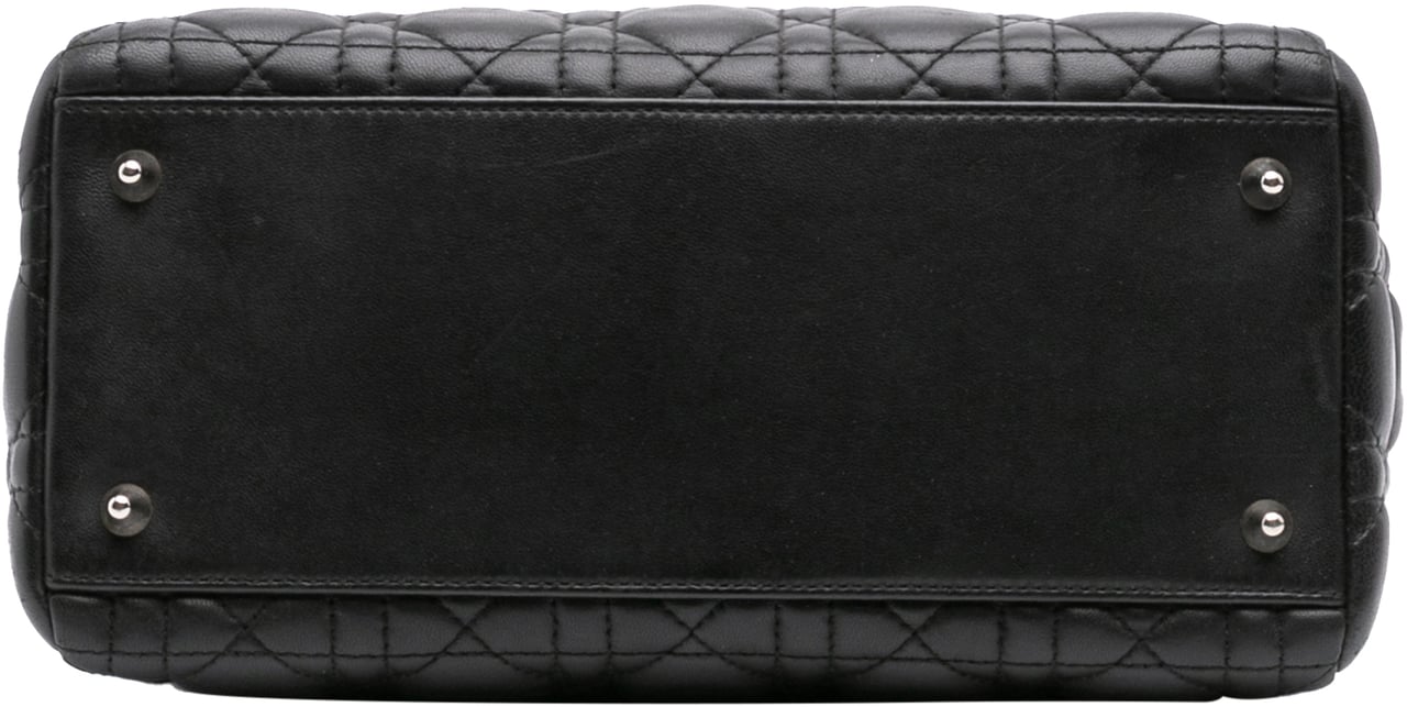 Dior Medium Lambskin Cannage Lady Dior Zwart