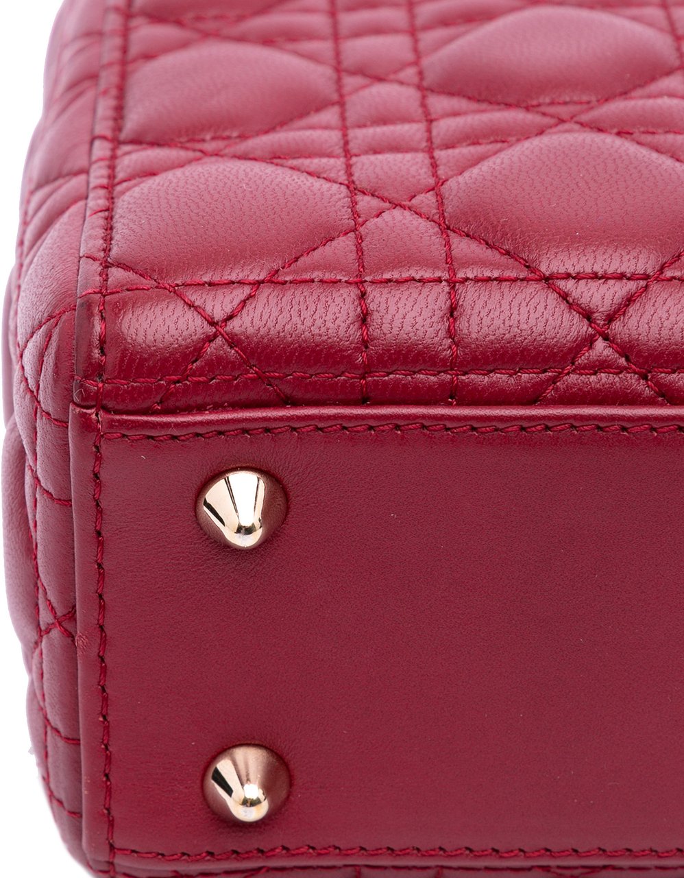 Dior Small Lambskin Cannage My ABCDior Lady Dior Rood