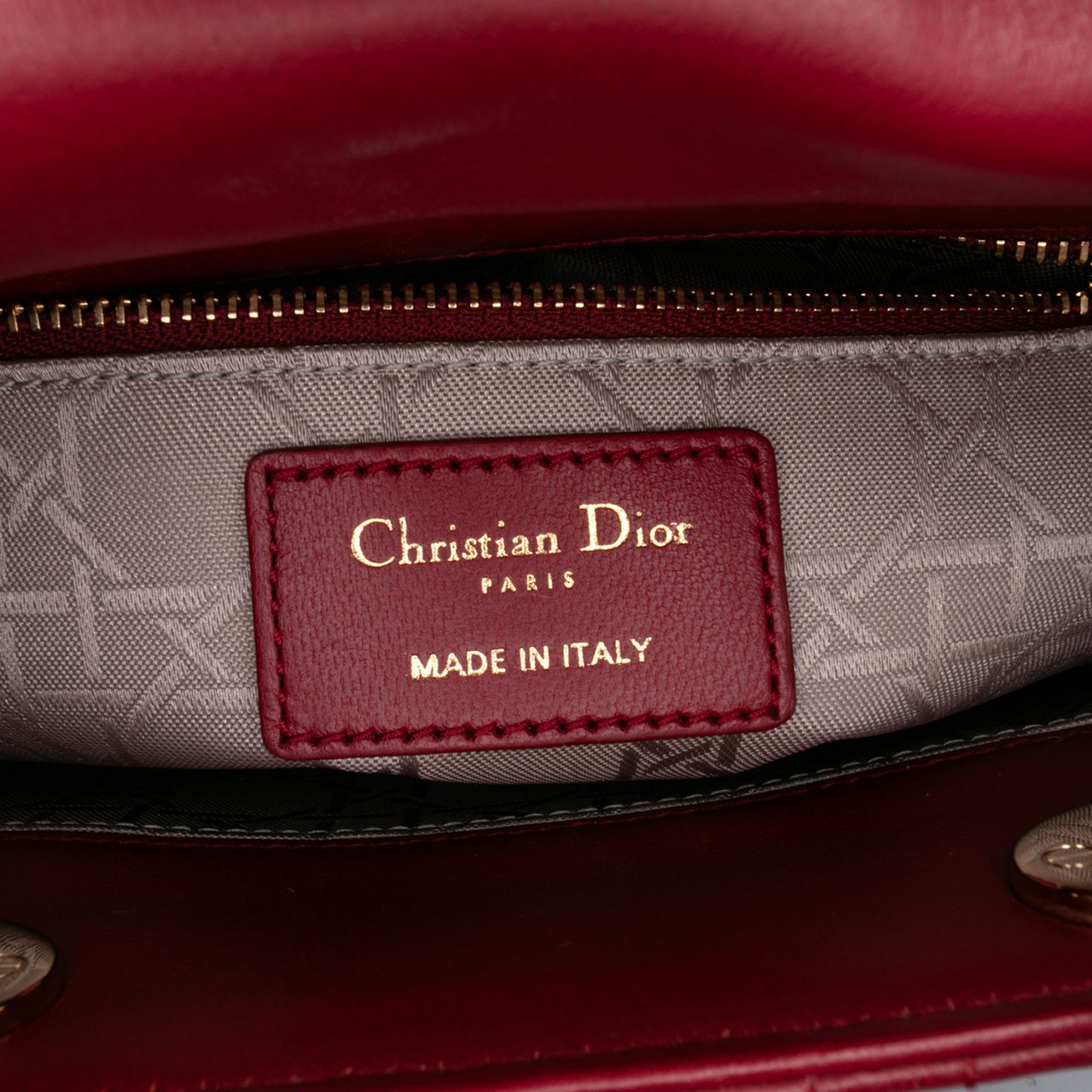 Dior Small Lambskin Cannage My ABCDior Lady Dior Rood