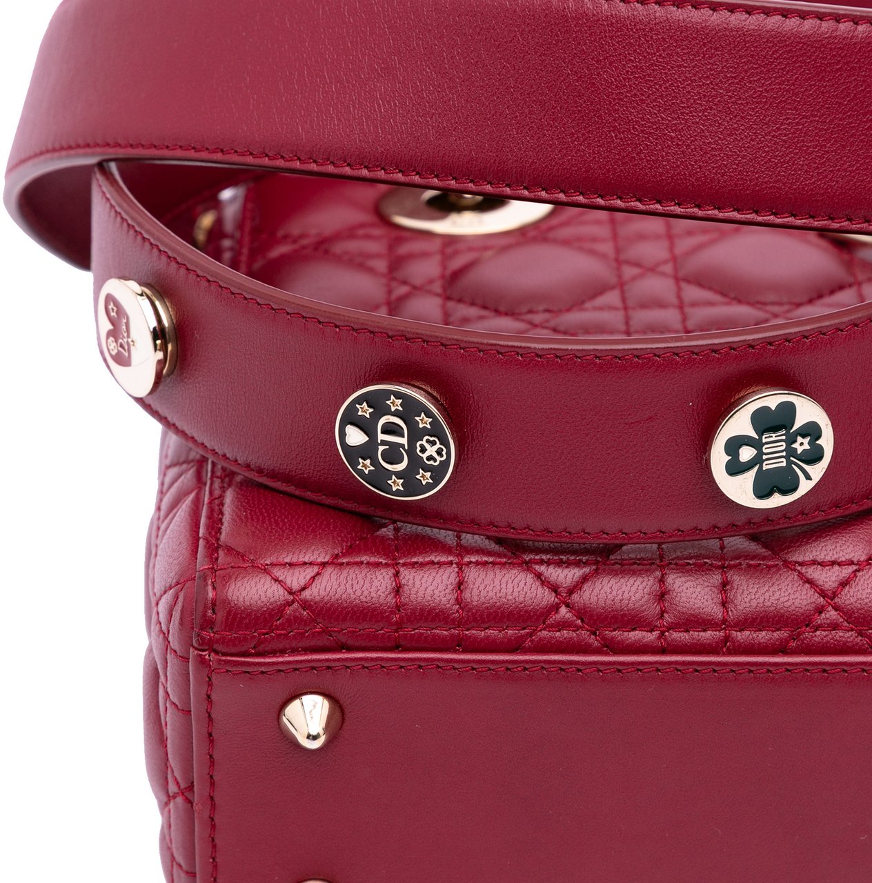 Dior Small Lambskin Cannage My ABCDior Lady Dior Rood