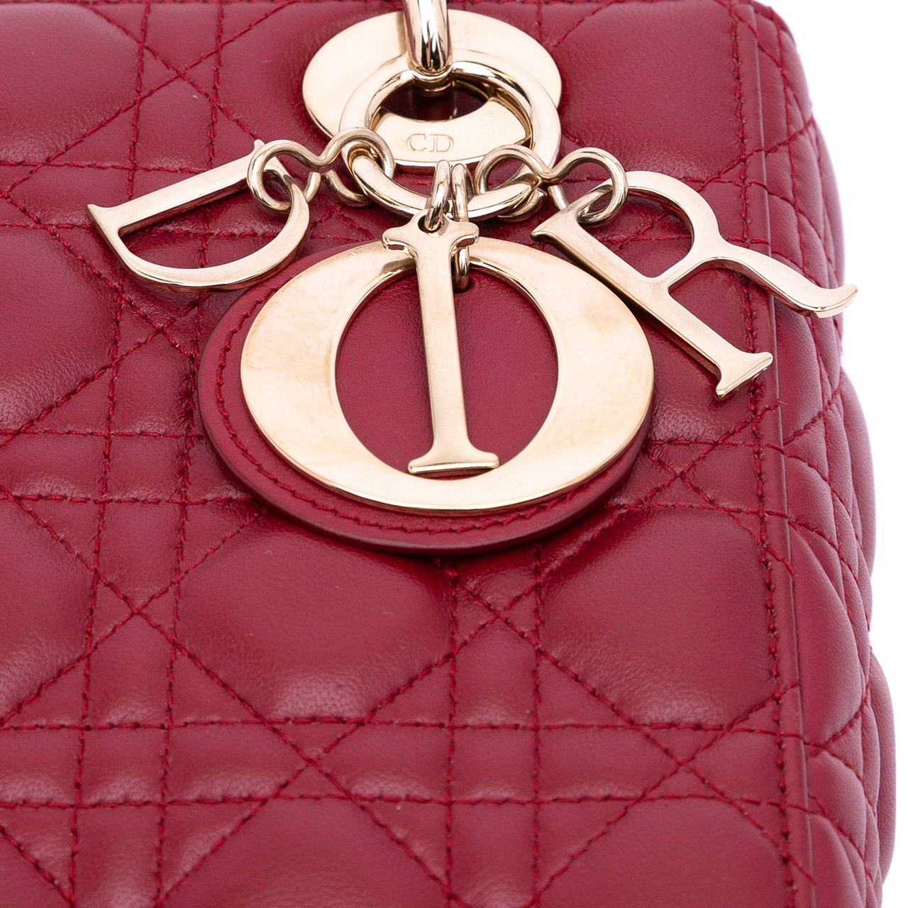 Dior Small Lambskin Cannage My ABCDior Lady Dior Rood