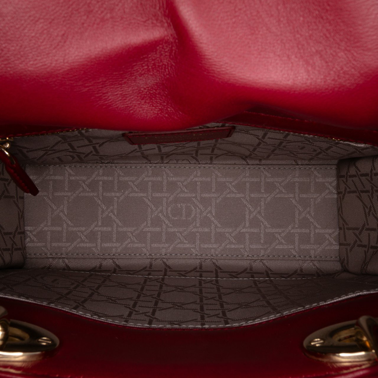 Dior Small Lambskin Cannage My ABCDior Lady Dior Rood