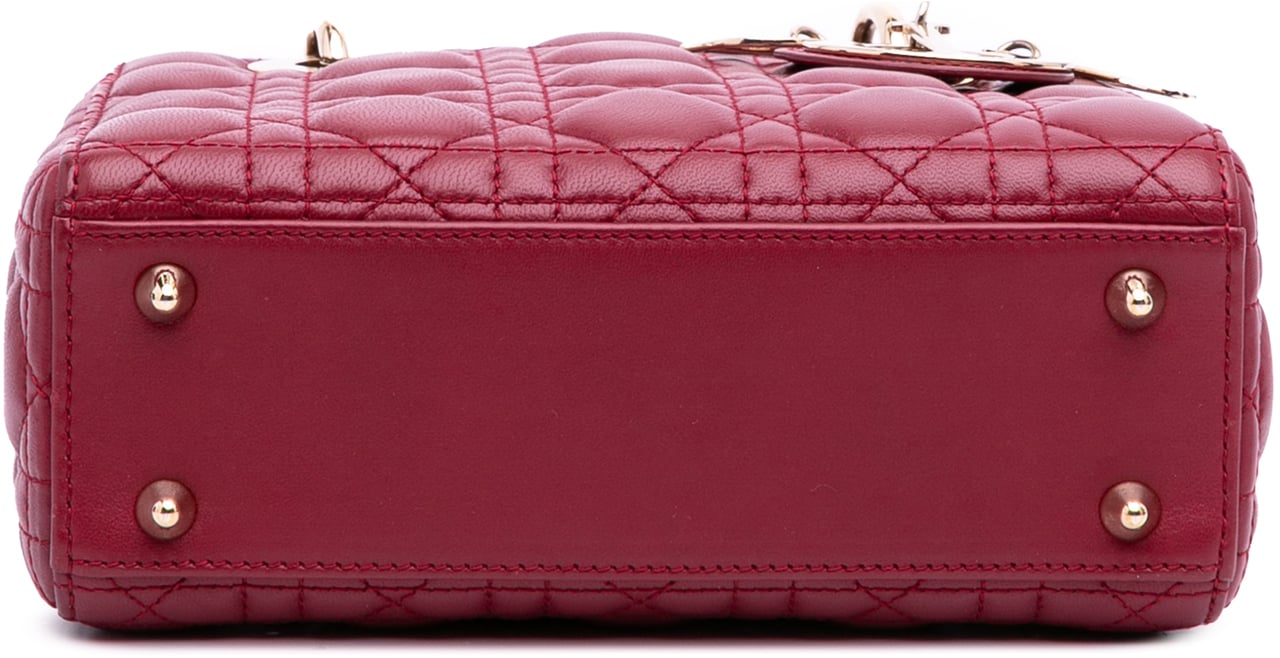 Dior Small Lambskin Cannage My ABCDior Lady Dior Rood