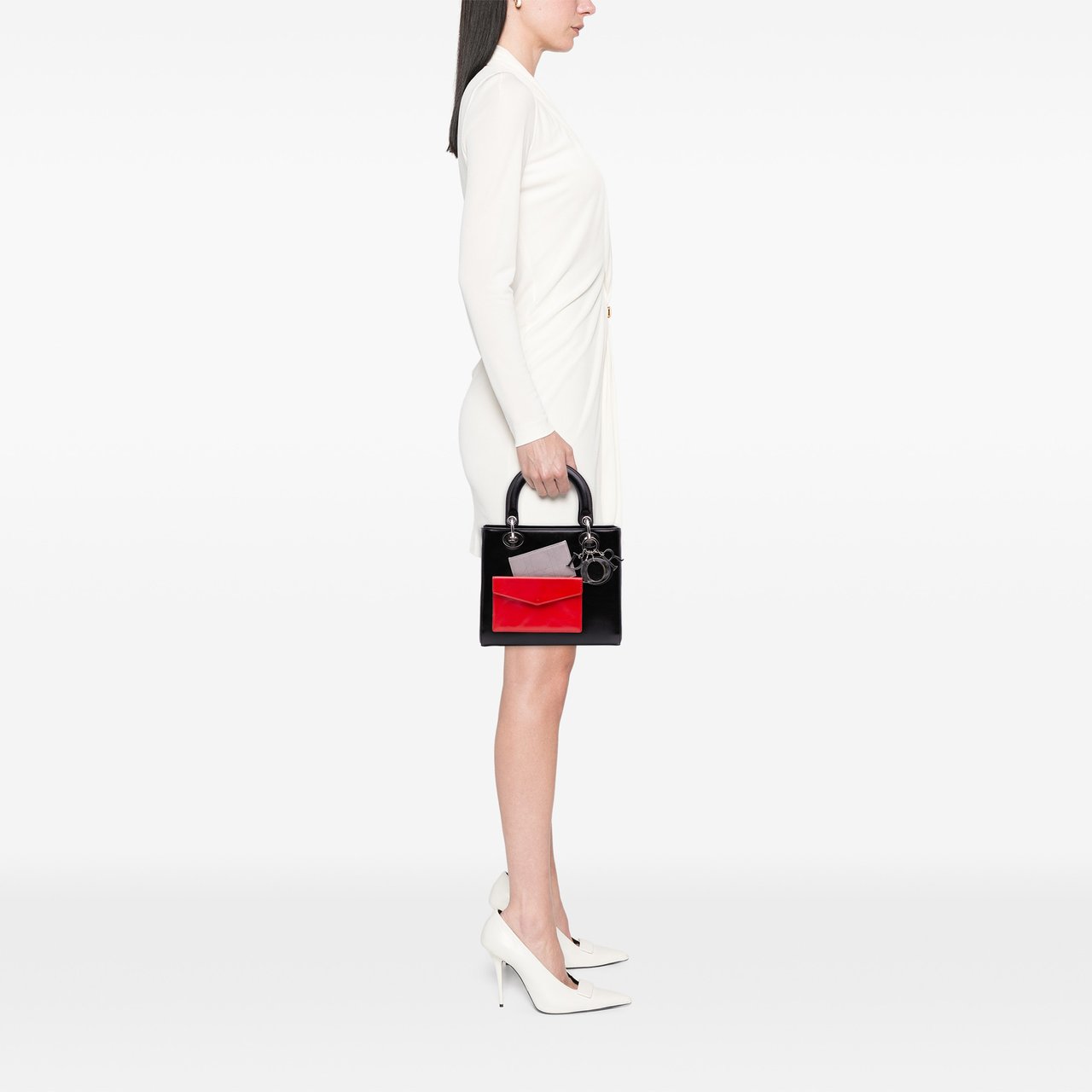 Dior Medium Calfskin Pockets Lady Dior Zwart