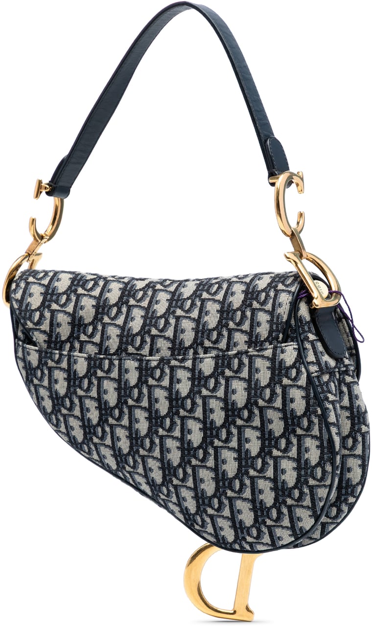 Dior Oblique Canvas Saddle Bag Blauw
