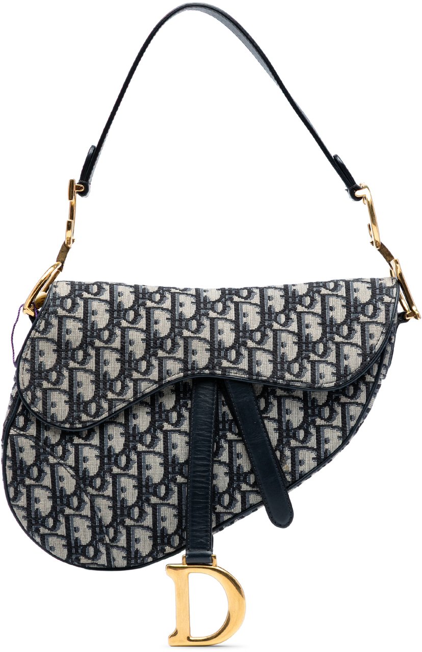 Dior Oblique Canvas Saddle Bag Blauw